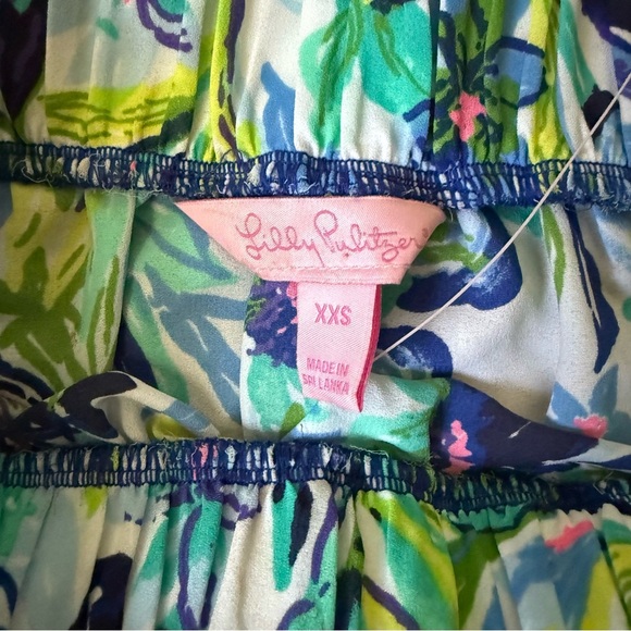 NEW Lilly Pulitzer XXS Green & Blue Rays Tropical Beachy Printed Skirt - Picture 2 of 7